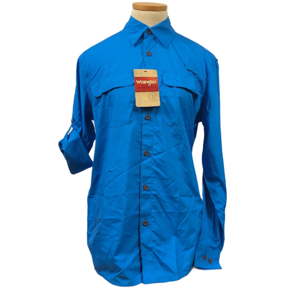 Wrangler Sz S Blue Vented Hiking Fishing Shirt